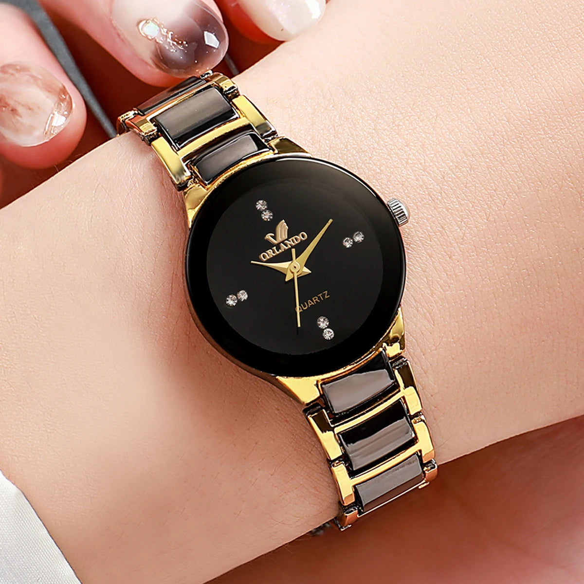 Fashion Rhinestone Women's Watch Stainless Steel Band Analog Quartz Watches